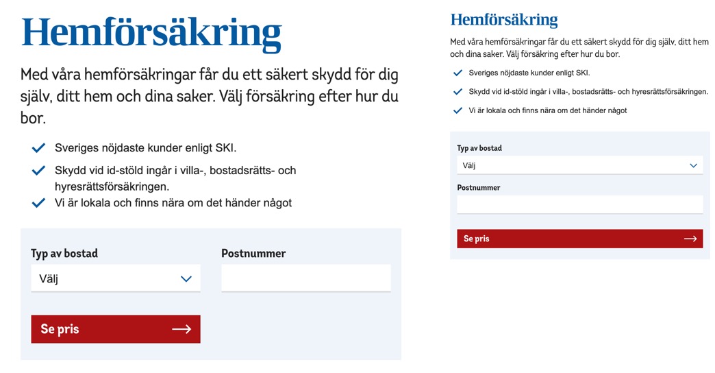 Example of button in desktop and responsive web-states